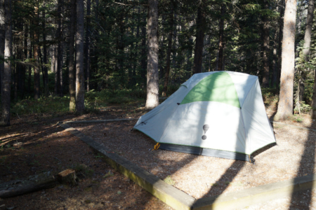 Zelt auf dem Snaring River Campground