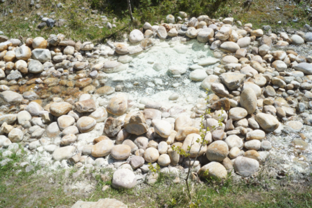 Schwefelhaltiges heißes Wasser von den Miette Hot Springs