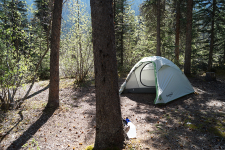 Zelt auf dem Brussels Campground am Fryatt Trail